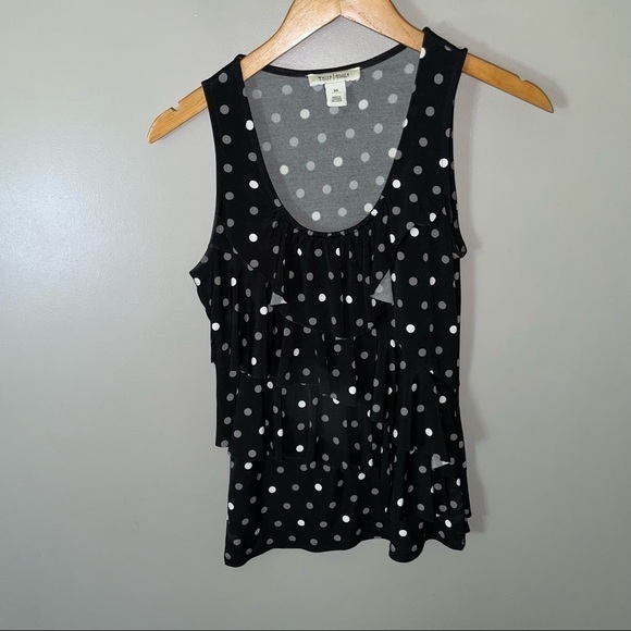 WHBM Tiered Ruffle Polkadot  Blouse - Picture 1 of 5
